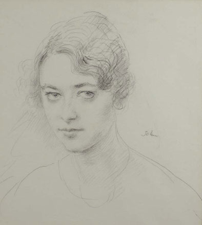 Portrait Head of Young Woman - Augustus John 