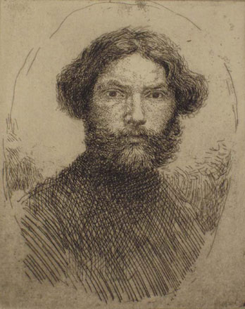 Portrait of the Artist: Bust, in an oval (State II) - Augustus John 