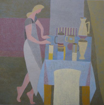 Blue Table with Figure - Mary Mabbutt