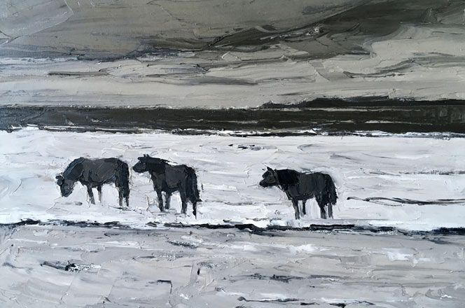 Ponies in the Sea - Kyffin Williams