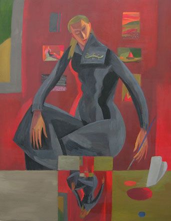 Red Studio Portrait - Mary Mabbutt