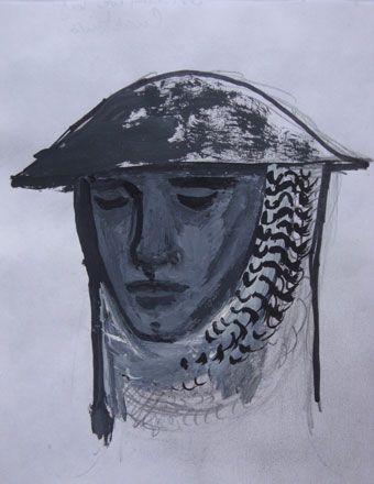 Study of Gawain in a Helmet I - Clive Hicks-Jenkins 