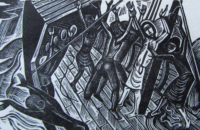 Jonah is Seized by the Sailors (from the Book of Jonah) - David Jones
