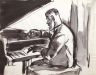 The Piano Tuner, Ystrad - Josef Herman 